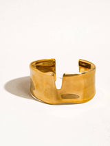 Clyde 18K Gold Non-Tarnish Abstract Bold Bangle: Yellow Gold