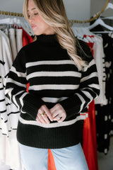 Black and Cream Turtleneck