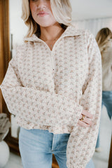 Cream Floral Puffer