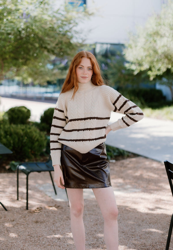 Knit Striped Turtlenck