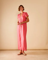 Pink Sorbet Linen Maxi Dress