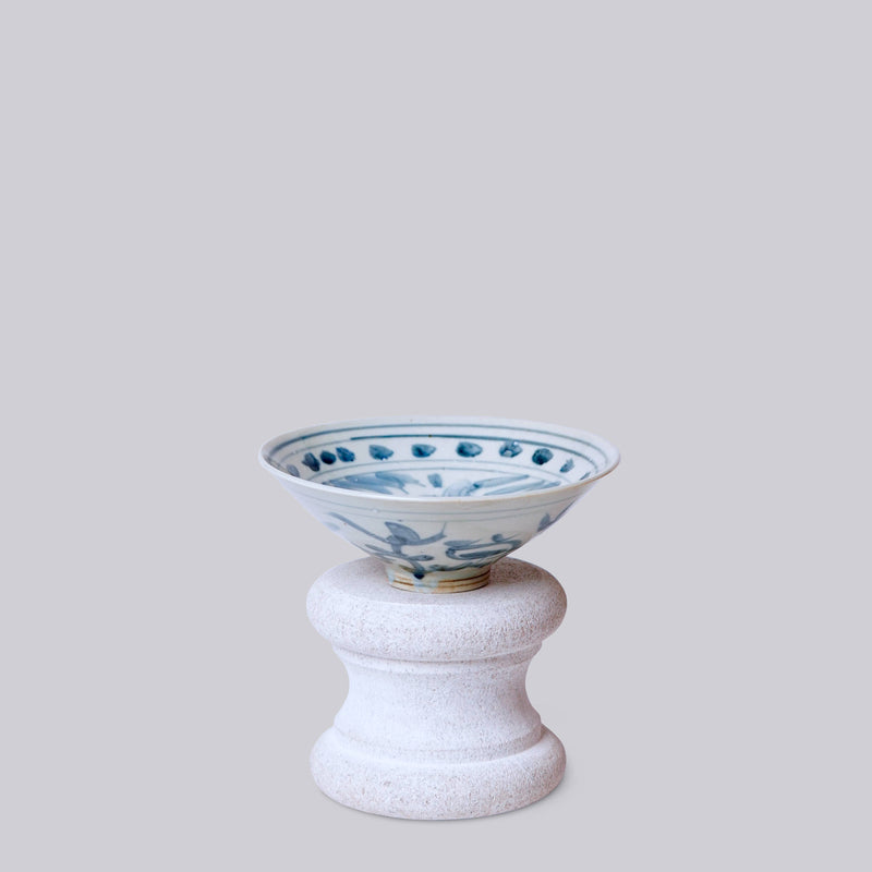 Blue and White Porcelain Carp Conical Bowl