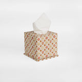 BLOCK PRINTED TISSUE BOX SPRING BLOOM - OCHRE