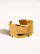 Clyde 18K Gold Non-Tarnish Abstract Bold Bangle: Yellow Gold