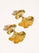 Léonie 18K Gold Dressy Floral Statement Earring: Yellow Gold