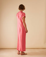 Pink Sorbet Linen Maxi Dress