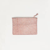 Block Printed Quilted Jewelry Purse: Dot and Grid Pink