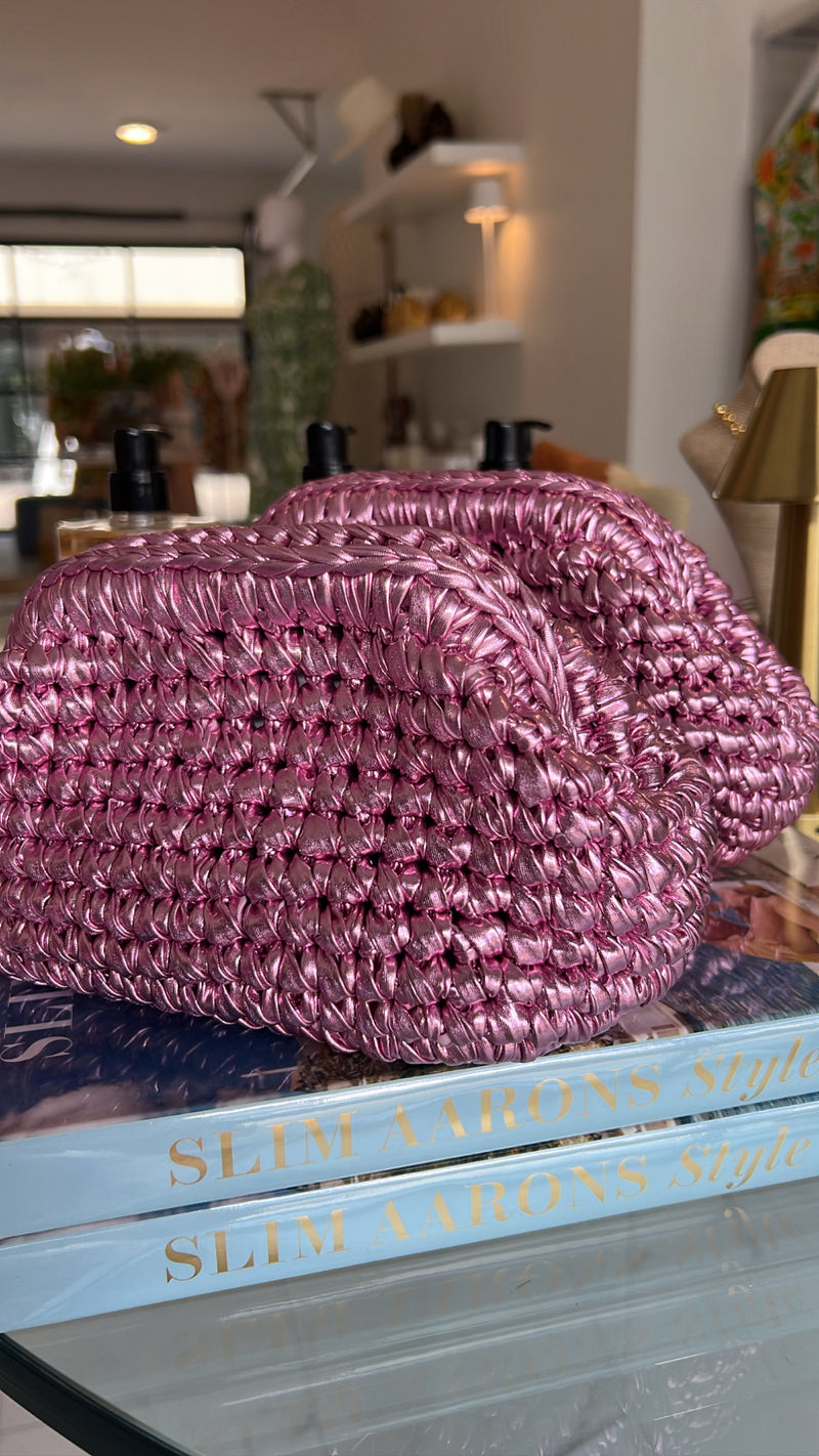 Metallic Clutch - Pink