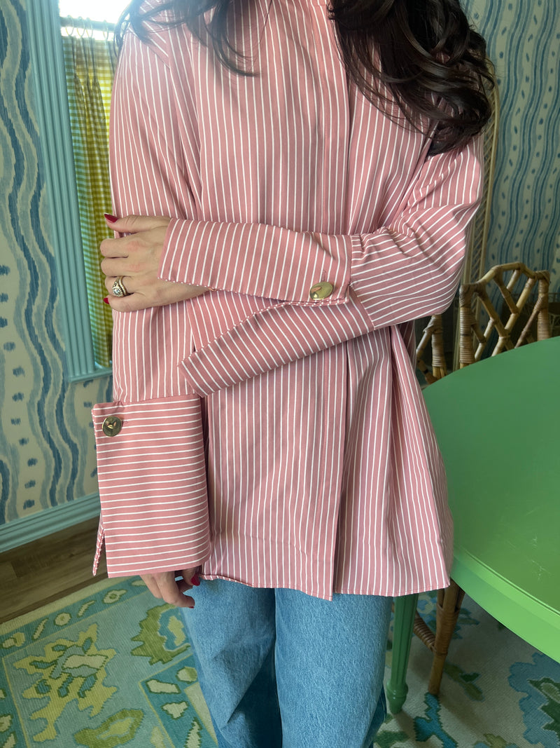 Striped Wide Cuff Shirt