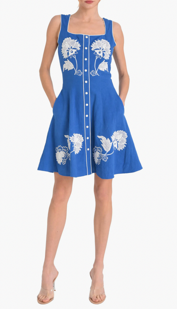 Elana Embroidered Mini Dress