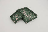 MARBLED SCALLOPED TRAY SET FIRE WHIRL GREEN