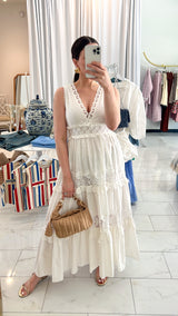 Sleeveless Lace Midi Dress