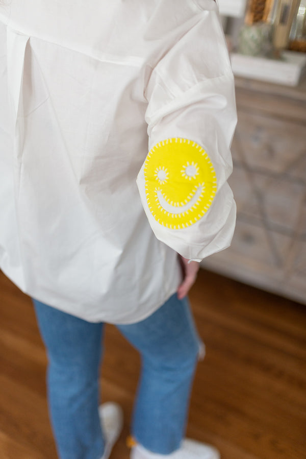 Smiley Button Down - White